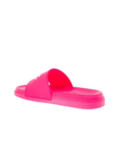 Alexander Mcqueen Logo Embossed Slip-on Slides In Purple