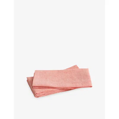 Hay Soft Coral Tavolo Cotton And Linen Napkins Set Of Four In Pink