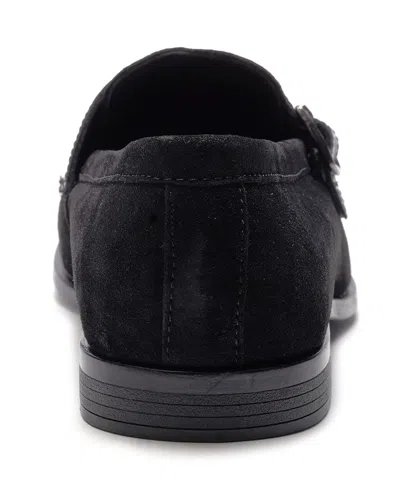 Carlos By Carlos Santana Men's Twin Buckle Strap Round-toe Loafers In Black
