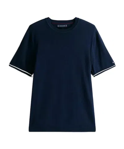 Tommy Hilfiger Smart Casual Tipped Cuff T-shirt In Blue