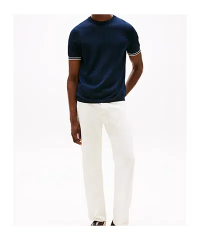 Tommy Hilfiger Smart Casual Tipped Cuff T-shirt In Blue