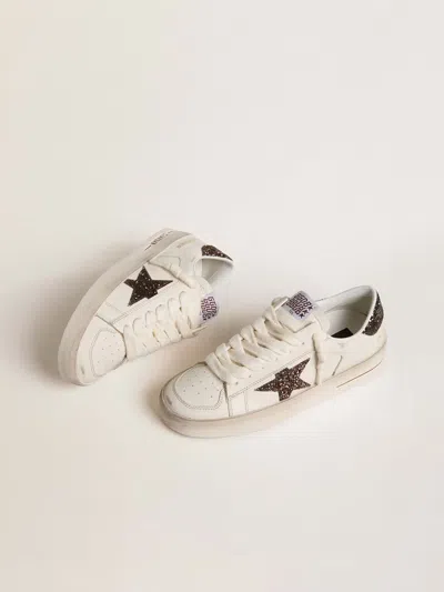 Golden Goose Deluxe Brand Stardan Glittered Sneakers In White