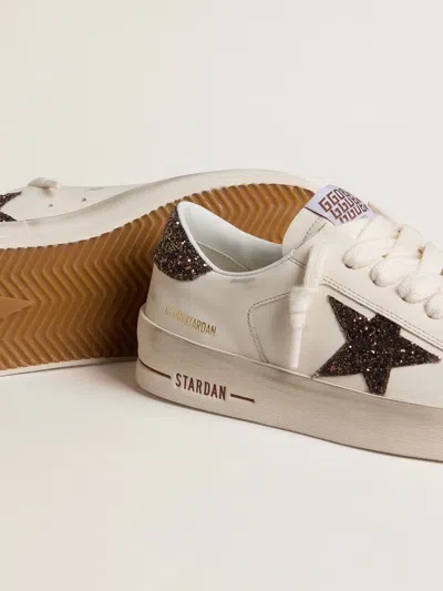 Golden Goose Deluxe Brand Stardan Glittered Sneakers In White