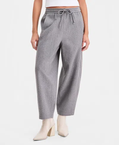 Bar Iii Women's Felt Barrel-leg Drawstring Pants, Macy's Exclusive In Gray