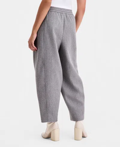 Bar Iii Women's Felt Barrel-leg Drawstring Pants, Macy's Exclusive In Gray