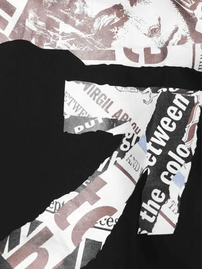 Off-white Graphic Brush Arrow Print T-shirt And Vest In Black