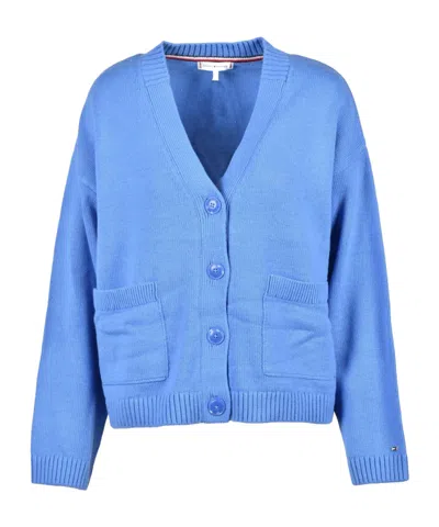 Tommy Hilfiger Long-sleeved Cardigan In Blue