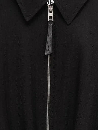 Loewe Gathered Cotton And Silk-blend Twill Jacket In Black