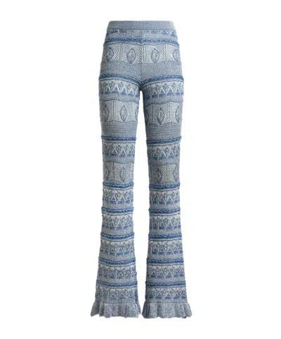 Etro Fit-and-flare Trousers In Crocheted Cotton In Gray