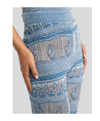 Etro Fit-and-flare Trousers In Crocheted Cotton In Gray