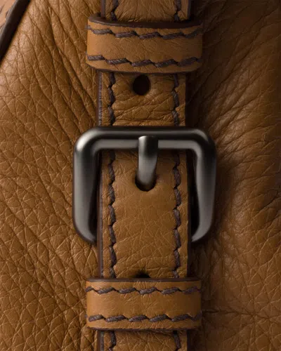 Prada Large Leather Tote Bag In Brown