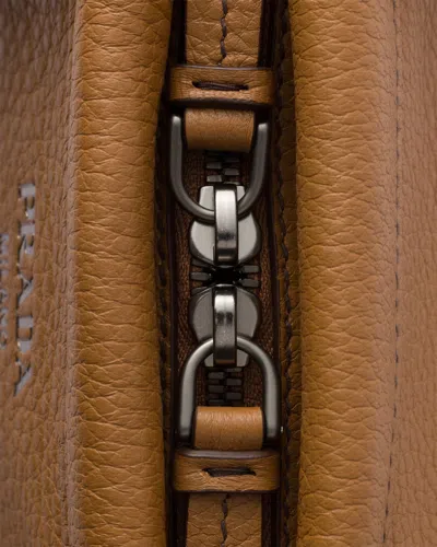 Prada Large Leather Tote Bag In Brown