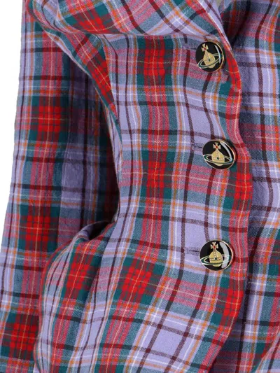 Vivienne Westwood Mens Multi Drunken Check Linen Jacket In Multi