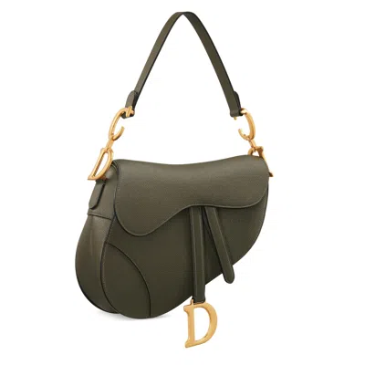 Dior Small Saddle Bag With Strap In Green