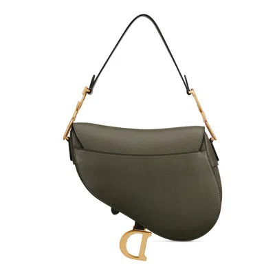 Dior Small Saddle Bag With Strap In Green