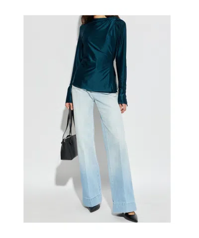 Victoria Beckham Patch-pocket Straight Leg Jeans In Blue