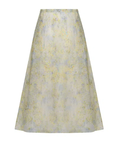 Alberta Ferretti Tie-dyed Midi Skirt In Brown