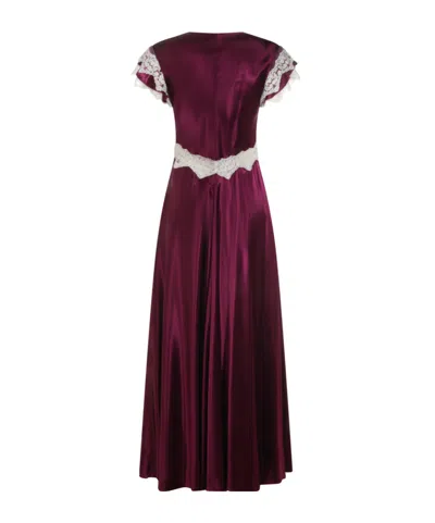 Alberta Ferretti Lace-detailed Dress In Purple