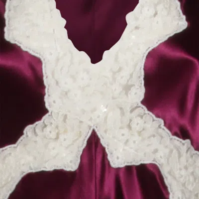 Alberta Ferretti Lace-detailed Dress In Purple