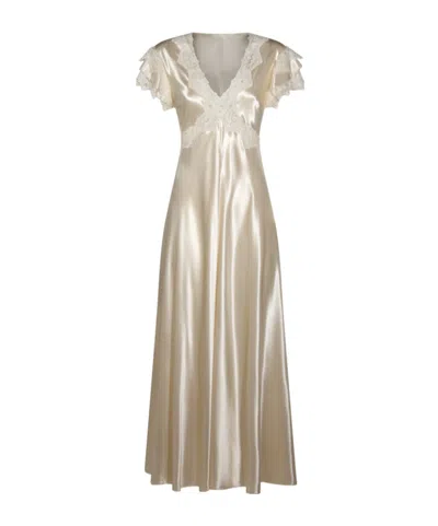 Alberta Ferretti Lace-detailed Dress In Brown