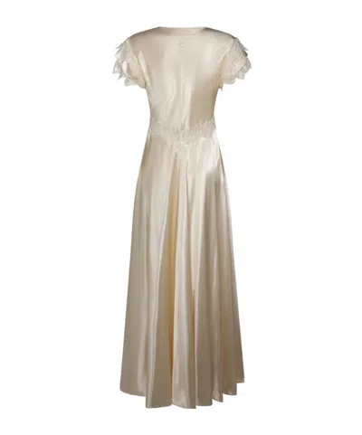 Alberta Ferretti Lace-detailed Dress In Brown