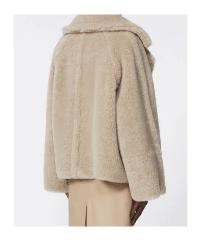 Max Mara Teddy Bear Icon Coat Short Sand In Alpaca And Wool In Multi