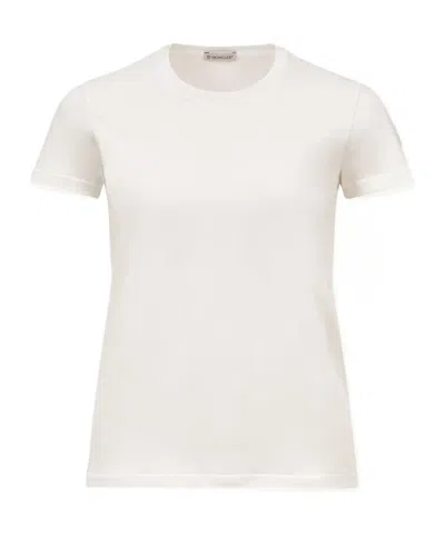 Moncler Logo Patch Cotton Jersey T-shirt In White