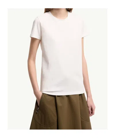 Moncler Logo Patch Cotton Jersey T-shirt In White