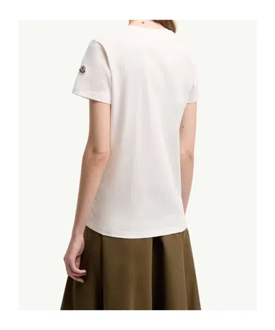 Moncler Logo Patch Cotton Jersey T-shirt In White