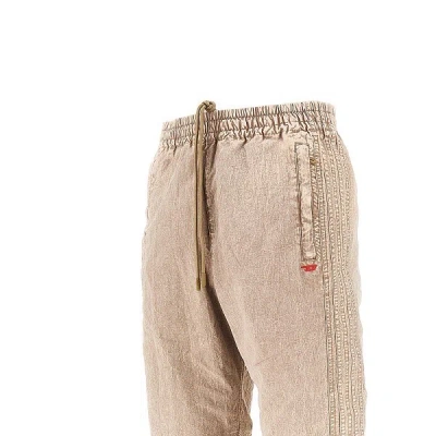 Diesel Drawstring Side Stripe Trousers In Neutral