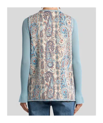 Etro Floral Paisley-motif Jacquard Waistcoat In Neutral