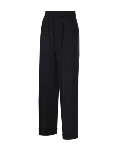 Max Mara Pleated Pants In Black