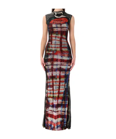 Ottolinger Mesh Maxi Gown In Multi