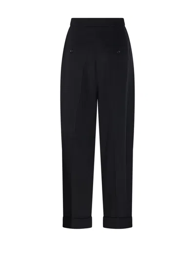 Max Mara Pleated Pants In Black