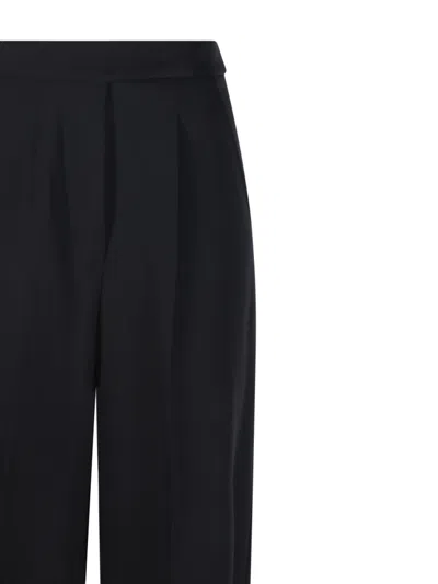 Max Mara Pleated Pants In Black