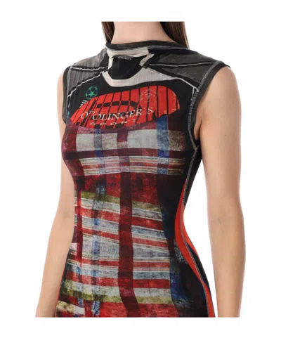 Ottolinger Mesh Maxi Gown In Multi