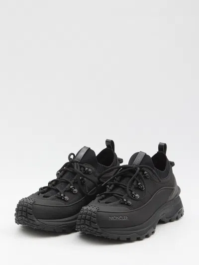 Moncler Trailgrip Lite3 Sneakers In Nubuck And Suede Leather In Black