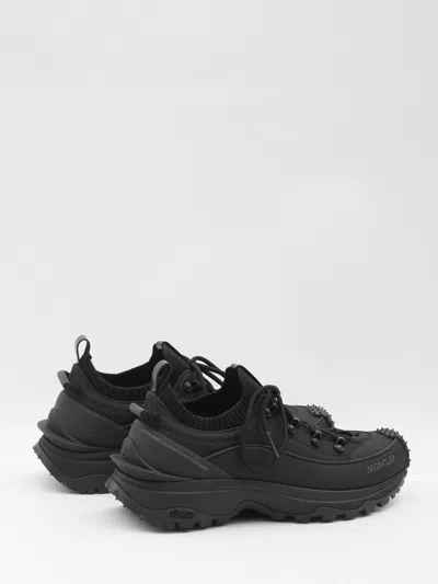 Moncler Trailgrip Lite3 Sneakers In Nubuck And Suede Leather In Black