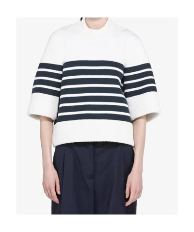 N°21 Striped-pattern Sweater In Black