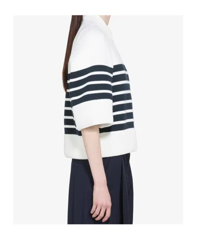 N°21 Striped-pattern Sweater In Black
