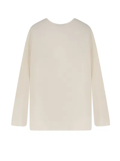 Max Mara Mxpmitico Long-sleeved Blouse In White