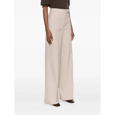 Max Mara Sequoia Linen Wide Pants In Light Beige