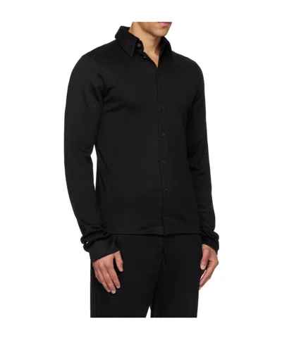 Rier Polar Wool Shirt In Black