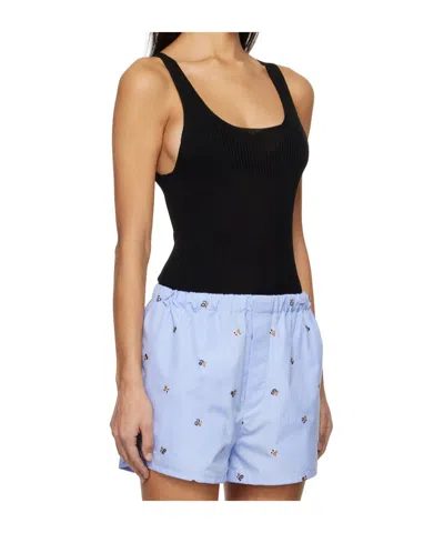 Rier Black Ribbed Tank Top In Black Silk