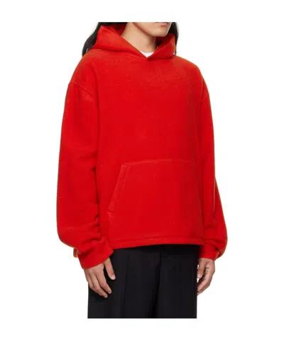 Rier Wool Fleece Hooded Sweatshirt In Red