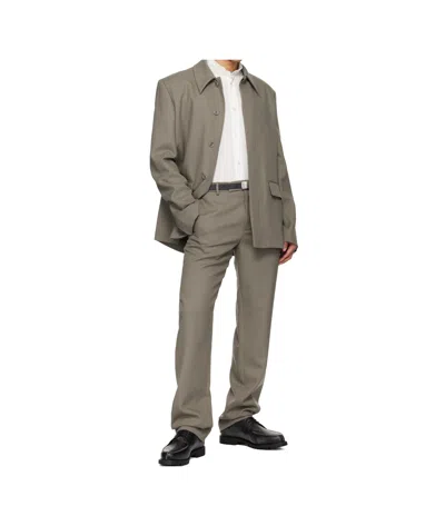 Rier Wool Collar Casual Jacket In Gray