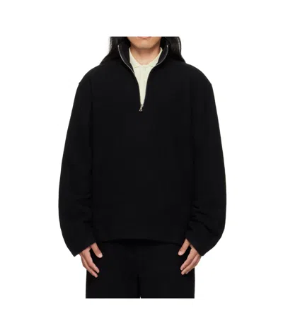 Rier Wool Fleece Sweatshirt In Black