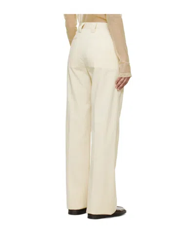 Rier Off-white Creased Trousers In Latte Corduroy