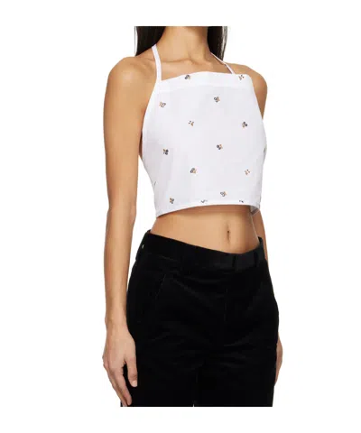 Rier White Floral Tank Top In White Flowers Popeli