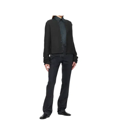 Rier Tyrolean Knitted Wool Cardigan In Black